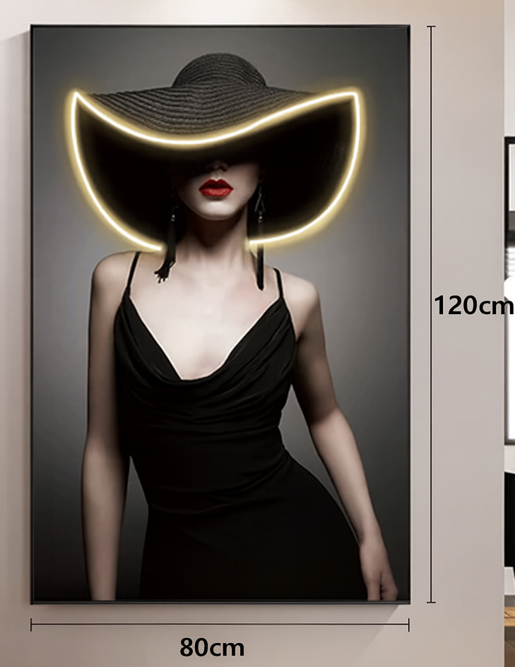 Modern, glamorous, and contemporary luxury,fashion photography and LED-lit wall décor