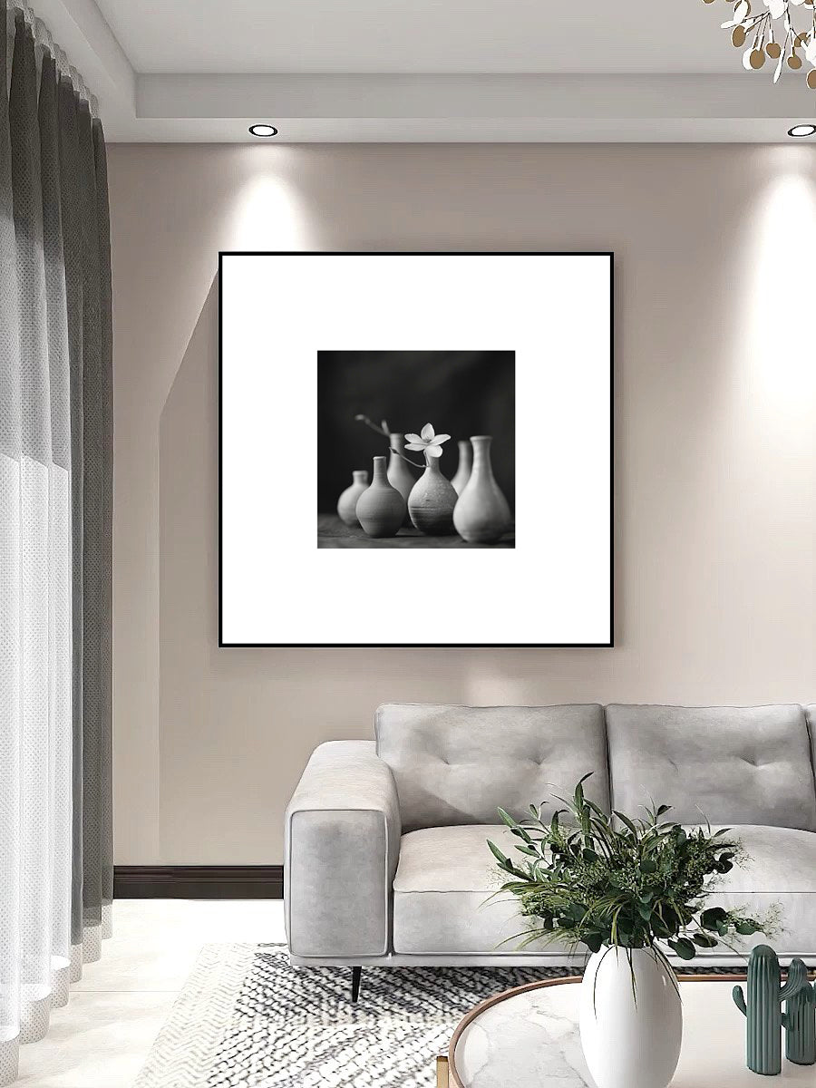 Black and white minimalist vase photography