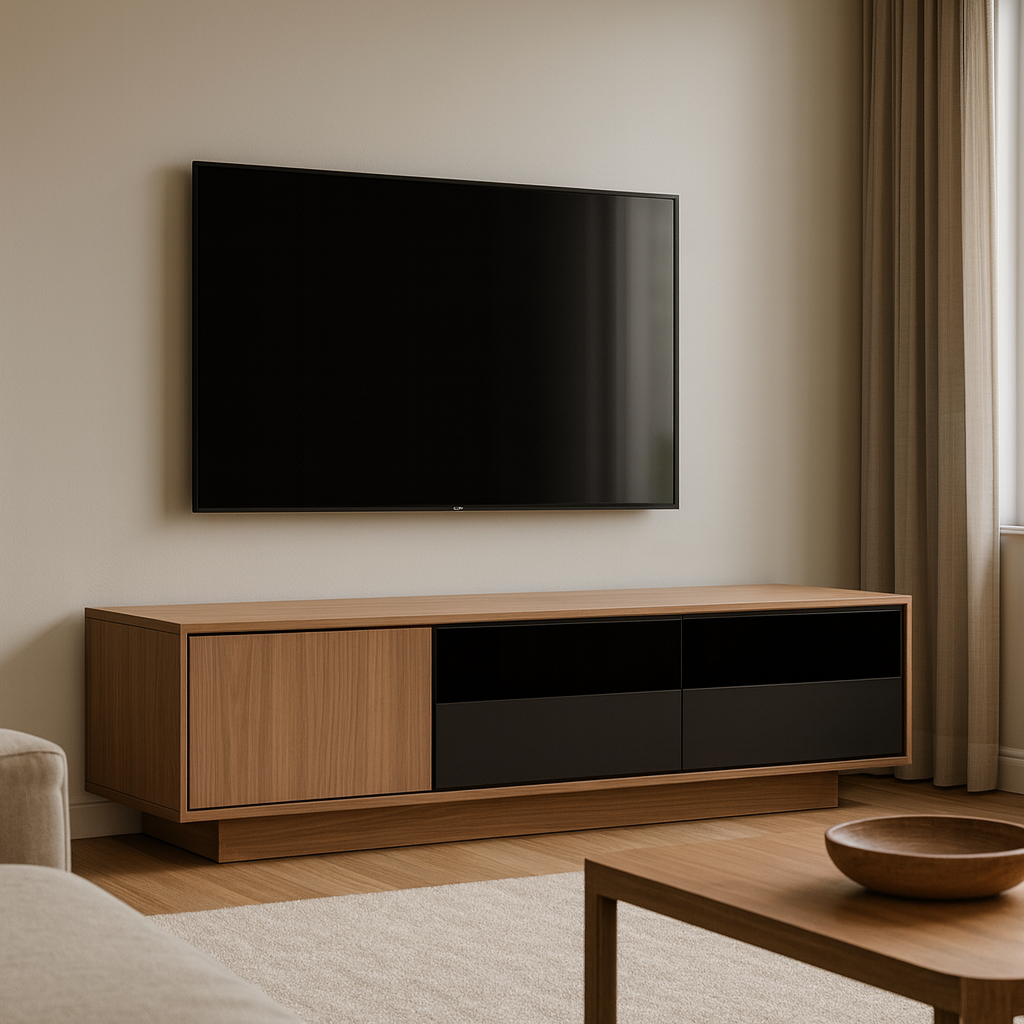 Modena Wooden TV Unit with Gloss Panels