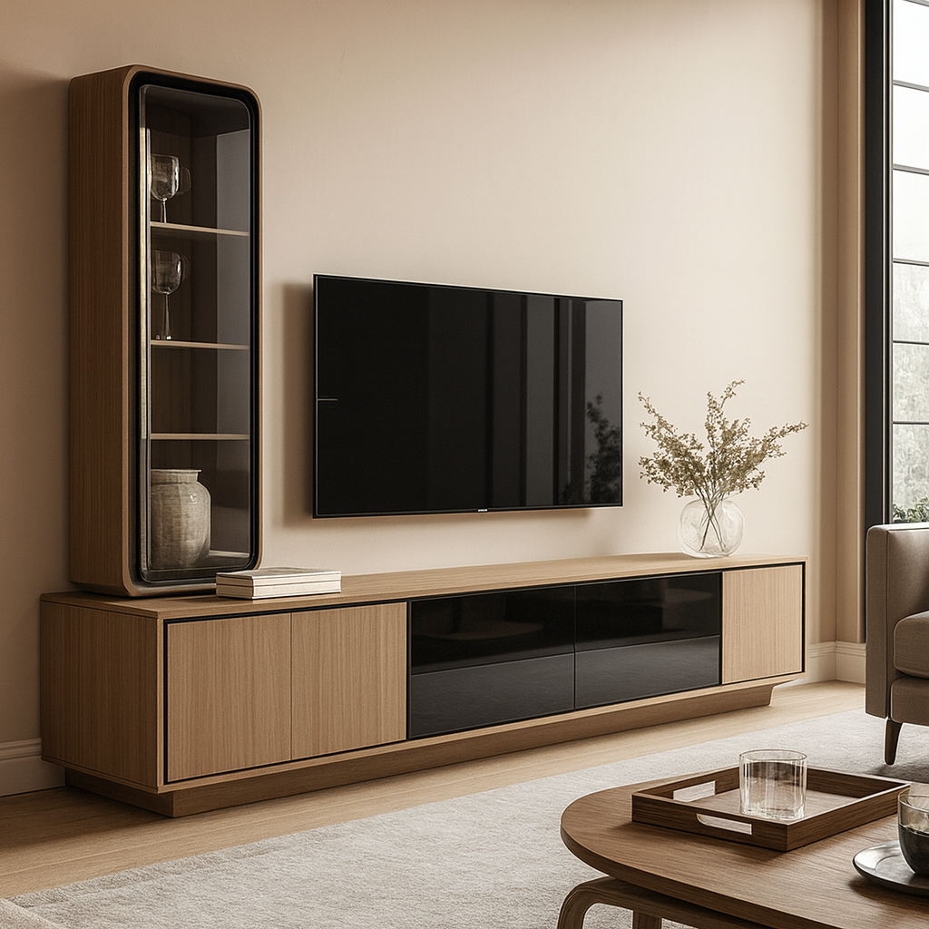 Verona Contemporary TV Unit with Display Cabinet