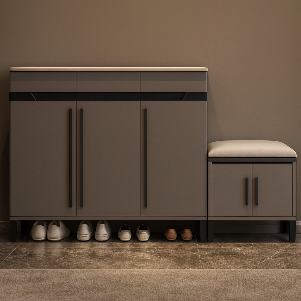 Modern Shoe Rack with Side Seating