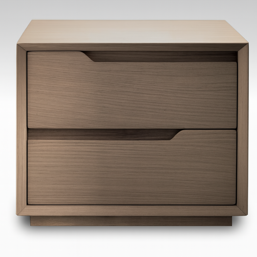 Minimalist Wooden Side Table with Dual Drawers