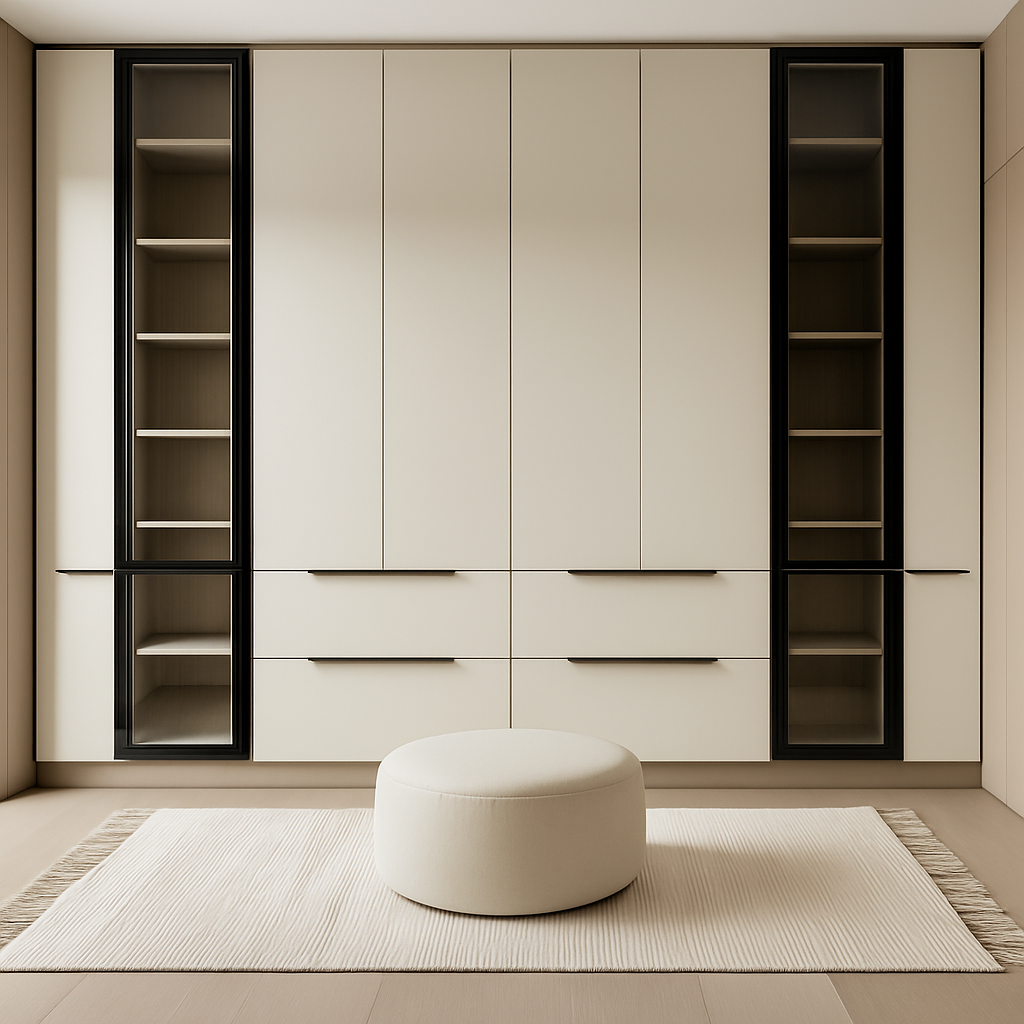 Contemporary Built-In Wardrobe with Glass Panels