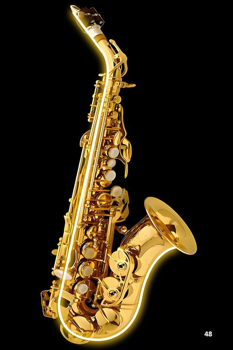 golden saxophone premium led wall frame