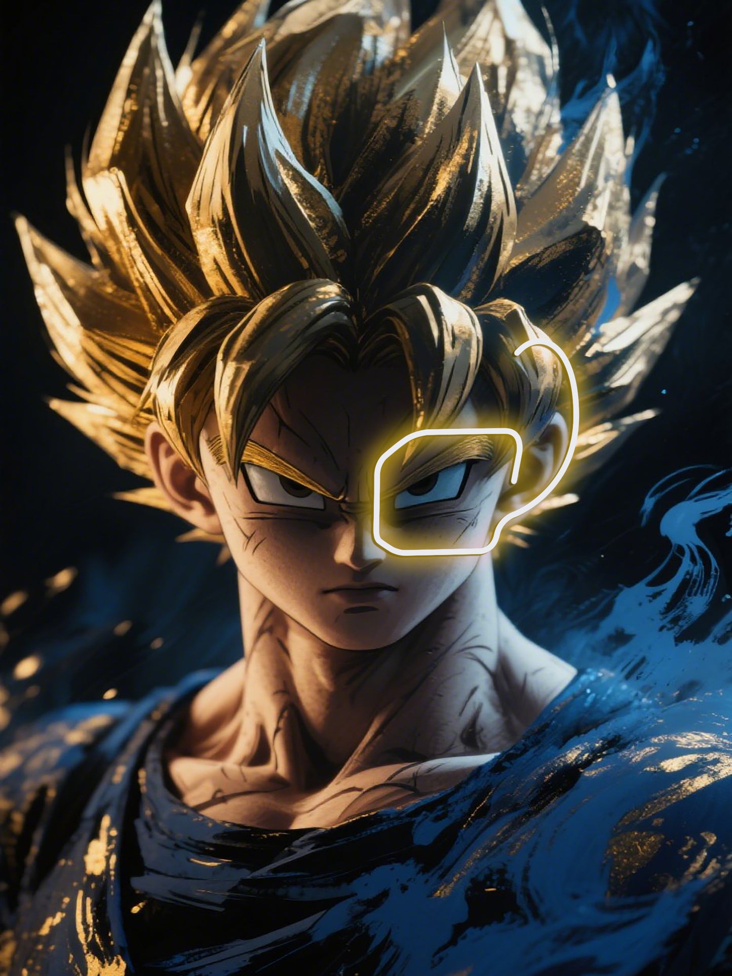 goku super saiyan - luxe led wall frame