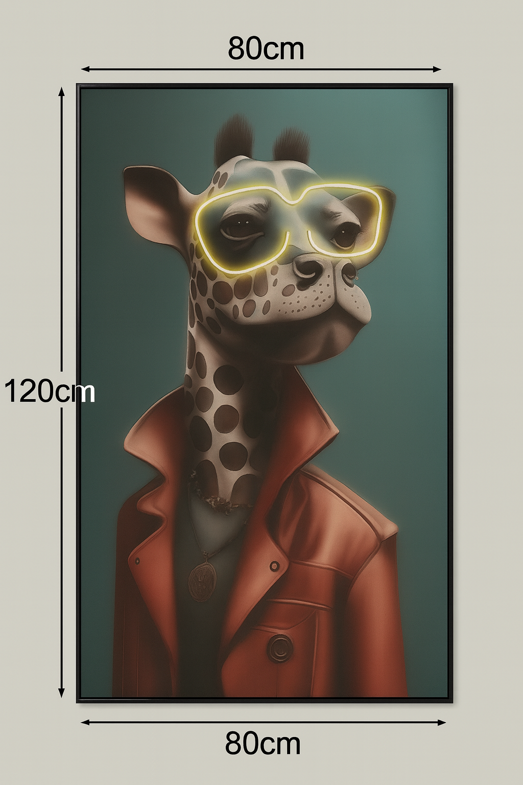 LED Wall Frame (Giraffe with Neon Glasses)