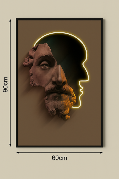 LED Wall Frame (Dual Silhouette Abstract Sculpture)