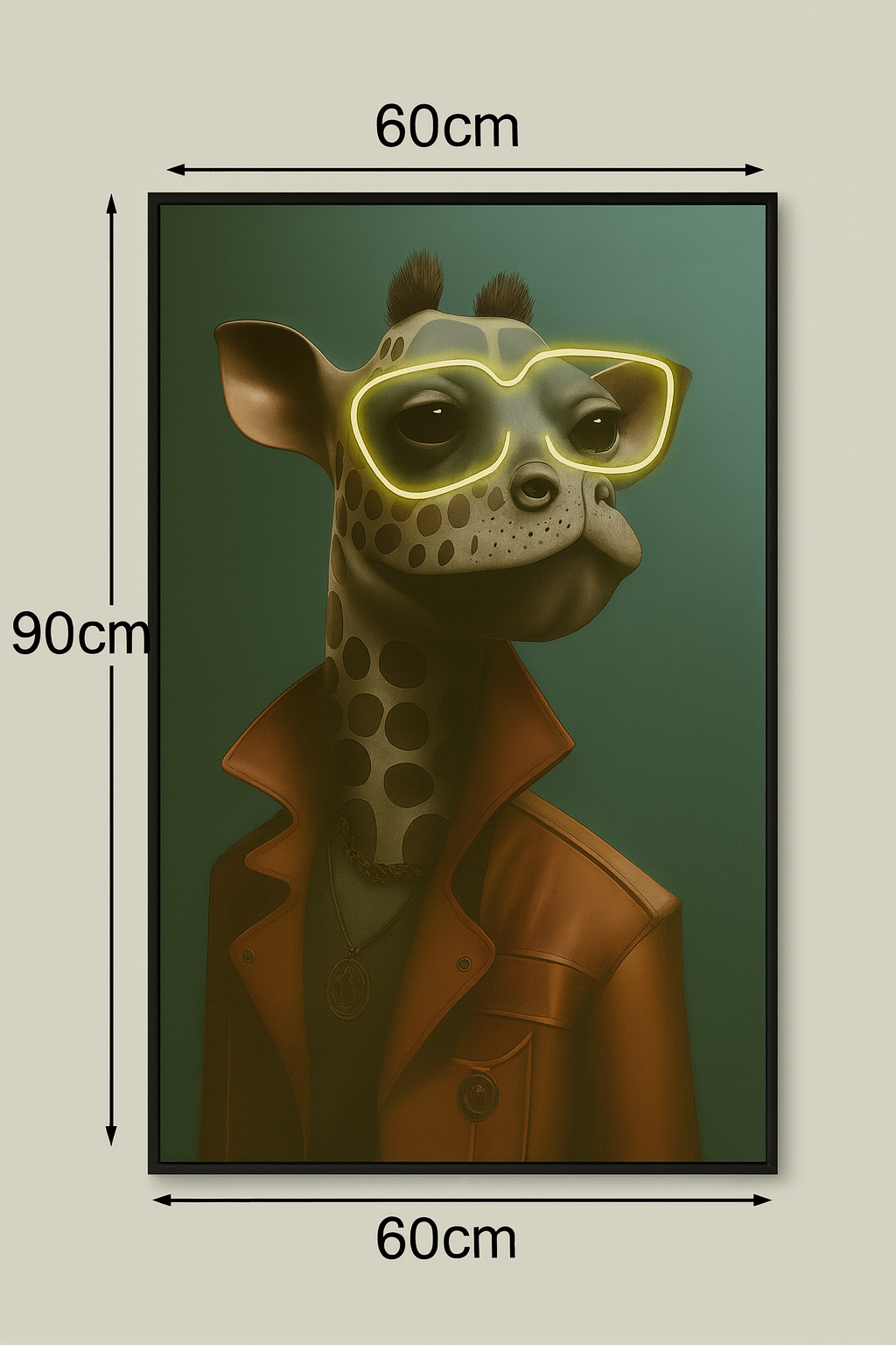 LED Wall Frame (Giraffe with Neon Glasses)