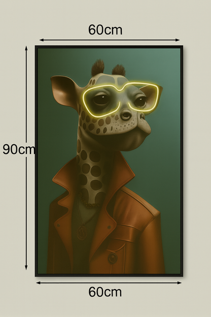 LED Wall Frame (Giraffe with Neon Glasses)
