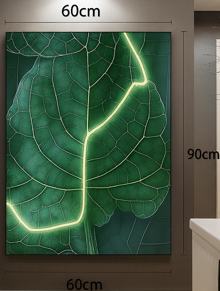 Modern contemporary, biophilic, and neon-futuristic,natural elements with digital aesthetics,