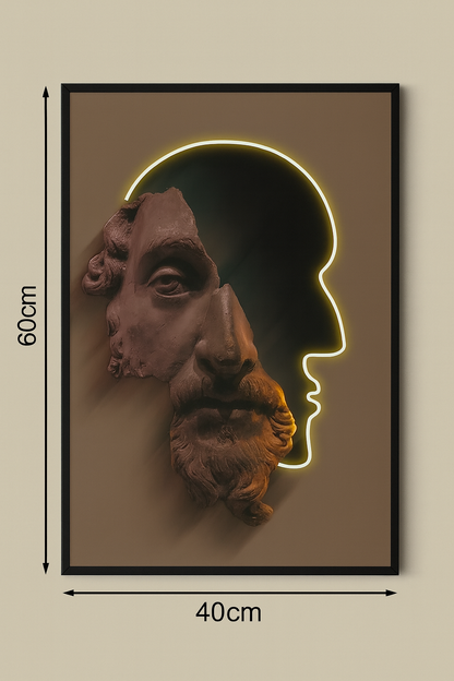 LED Wall Frame (Dual Silhouette Abstract Sculpture)