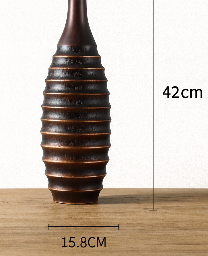 Rustic, tribal, and artisanal-inspired, Ribbed, Textured Surface, vase