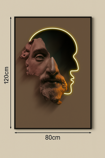 LED Wall Frame (Dual Silhouette Abstract Sculpture)