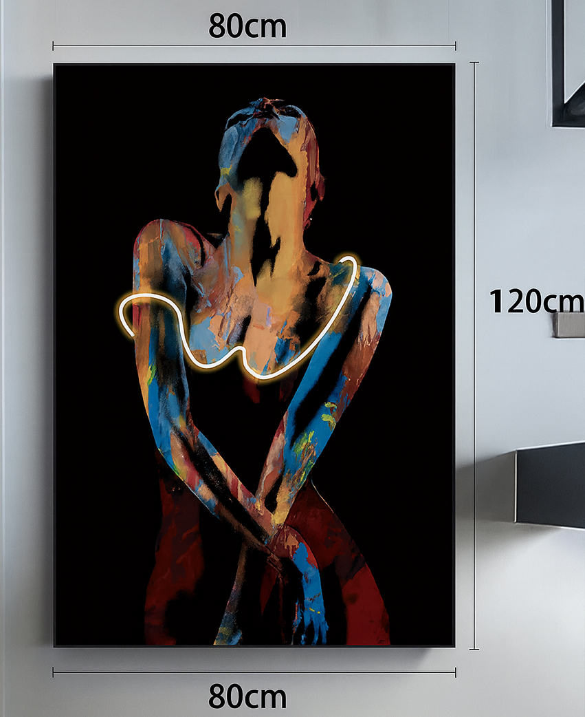 Modern expressionism, neon contemporary art, and abstract figurative style