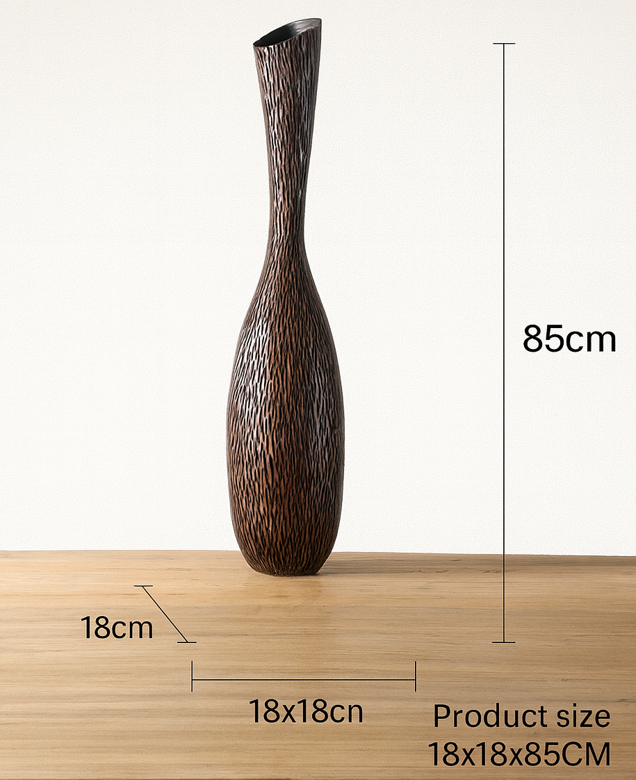 Modern tribal, sculptural, and organic contemporary,Tall, Slender, and Curved Form, vase