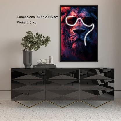 Led Lion wall frame with nature-Inspired abstraction two effects, On/Off. Be used not only for decoration, But also night light – The King of Cool