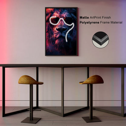 Led Lion wall frame with nature-Inspired abstraction two effects, On/Off. Be used not only for decoration, But also night light – The King of Cool
