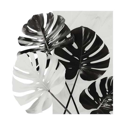Modern botanical aesthetic with a monochrome minimalist style, sophisticated, elegant, and timeless.