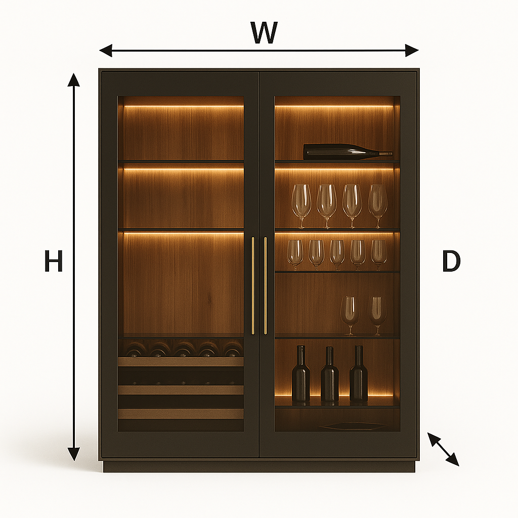 Luxury Glass-Door Bar Cabinet
