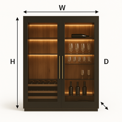 Luxury Glass-Door Bar Cabinet