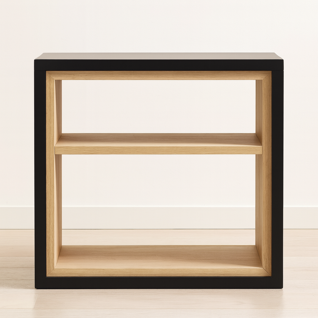 Dual-Tone Open Shelf Side Table