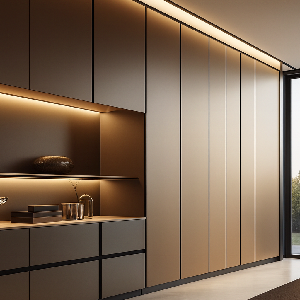 Luxe Built-in Wardrobe with Open Shelf