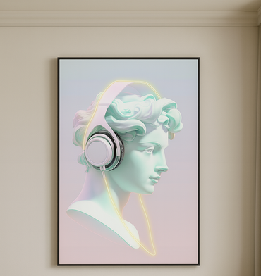 Neo-Classical Headphones LED Wall Frame