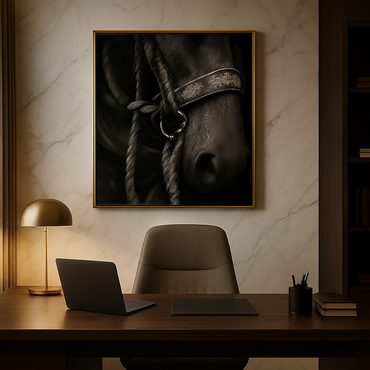 Rustic, equestrian-inspired aesthetic with a Modern monochrome twist,