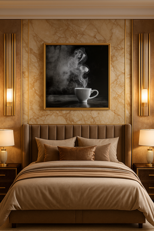 Black and white coffee-themed wall art, black and white coffee-themed wall art