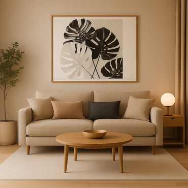 Modern botanical aesthetic with a monochrome minimalist style, sophisticated, elegant, and timeless.
