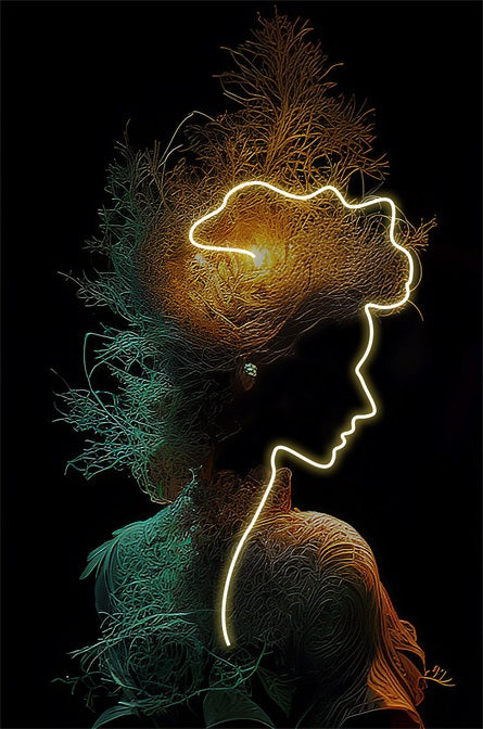 Modern digital surrealism with nature-inspired abstraction