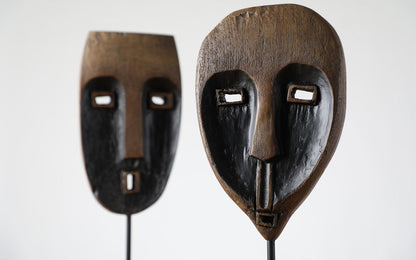 Tribal, artisanal, and Modern ethnic-inspired,Hand-Carved, Tribal Mask Design, sculpture