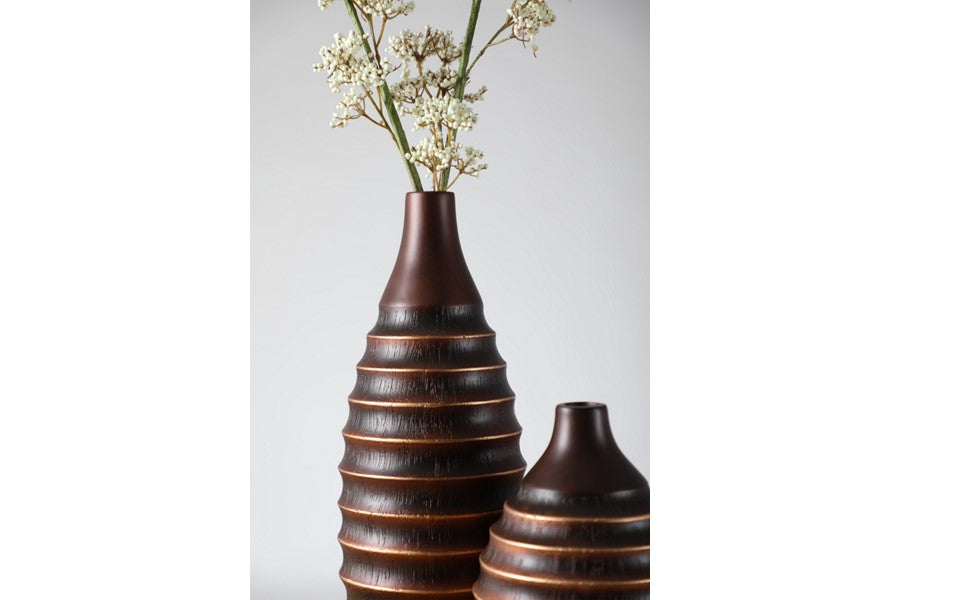 Rustic, tribal, and artisanal-inspired, Ribbed, Textured Surface, vase