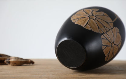 Modern Rustic, bohemian, and handcrafted artisanal,Matte Black Finish, vase