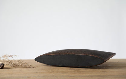 Modern minimalist, sculptural, and organic contemporary aesthetic,Rectangular Form with Soft Curve, Vase