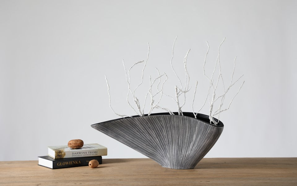 Modern organic, minimalist, and Japandi-inspired,Sculptural, Asymmetrical Shape, Vase