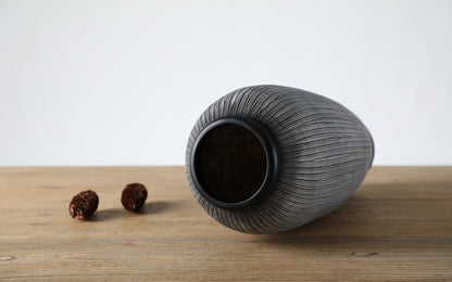 Modern organic, minimalist, and Japandi-inspired,Textured Vertical Lines, vase