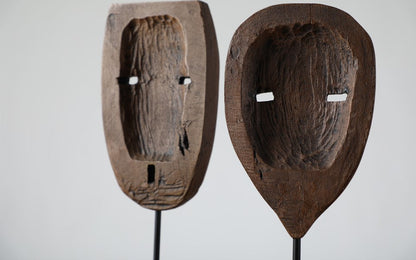 Tribal, artisanal, and Modern ethnic-inspired,Hand-Carved, Tribal Mask Design, sculpture