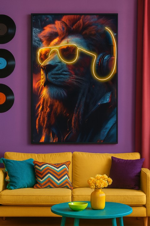 LED Lion Wall Frame – The King of Cool