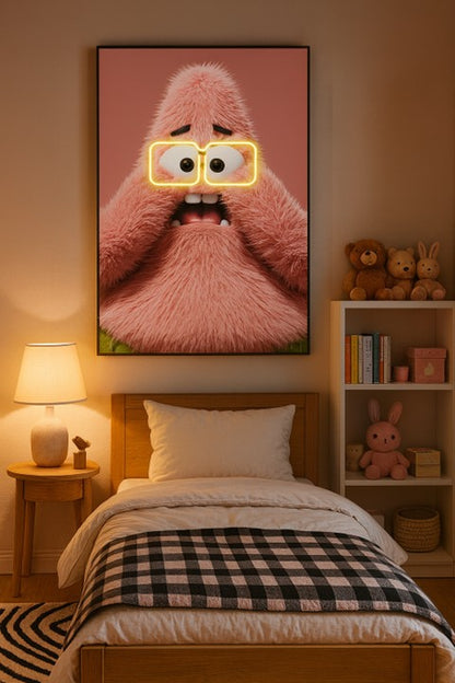 Fluffy LED Wall Frame – Pink Character Edition