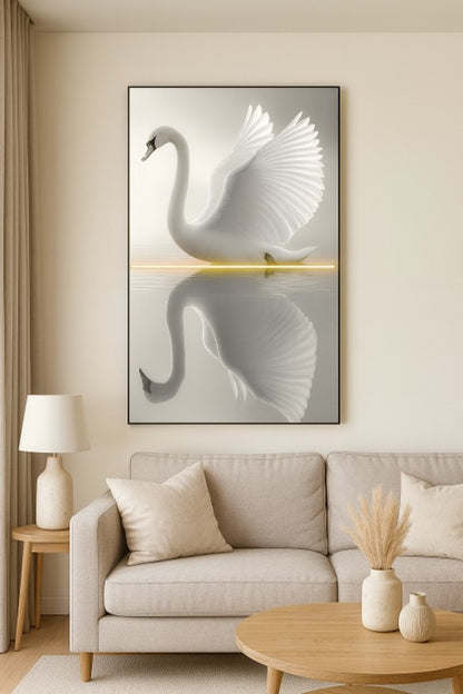 Elegant Swan LED Wall Frame