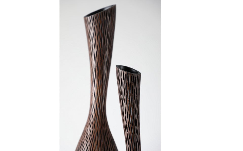 Modern tribal, sculptural, and organic contemporary,Tall, Slender, and Curved Form, vase