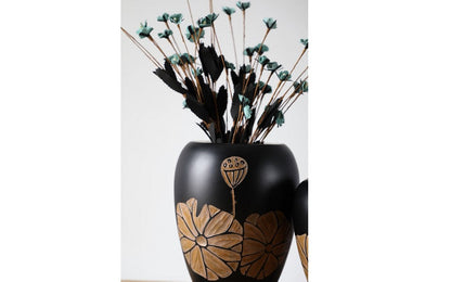 Modern Rustic, bohemian, and handcrafted artisanal,Matte Black Finish, vase