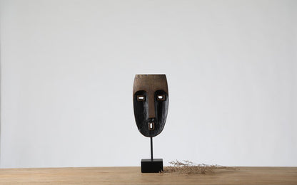 Tribal, artisanal, and Modern ethnic-inspired,Hand-Carved, Tribal Mask Design, sculpture