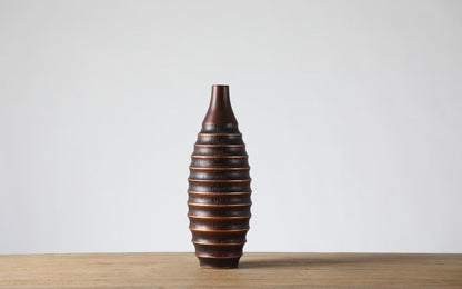 Rustic, tribal, and artisanal-inspired, Ribbed, Textured Surface, vase