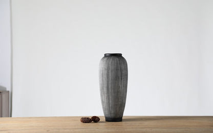 Modern organic, minimalist, and Japandi-inspired,Textured Vertical Lines, vase