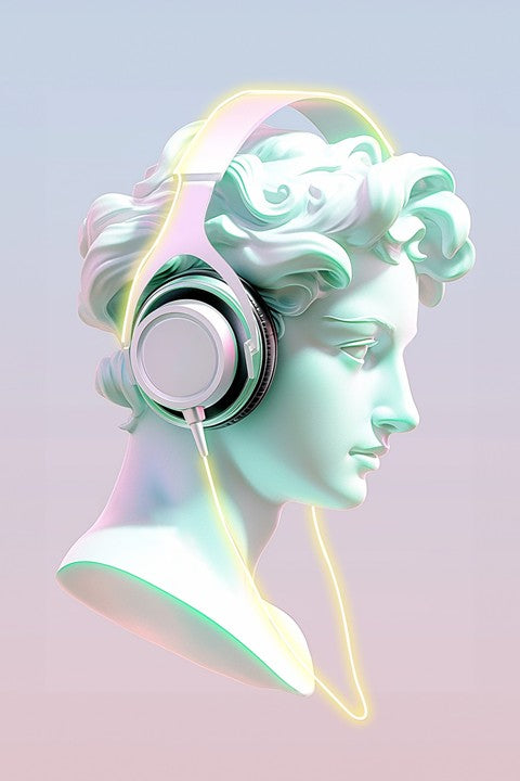 Neo-Classical Headphones LED Wall Frame