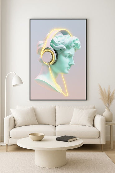 Neo-Classical Headphones LED Wall Frame