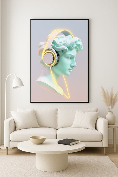 Neo-Classical Headphones LED Wall Frame