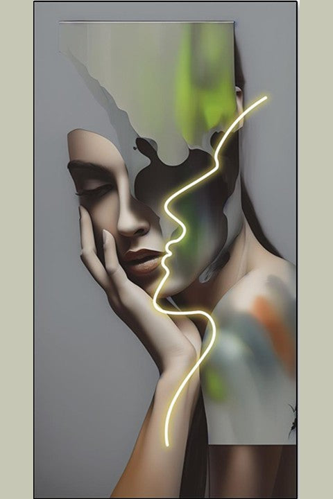 Abstract Face Fusion LED Wall Frame
